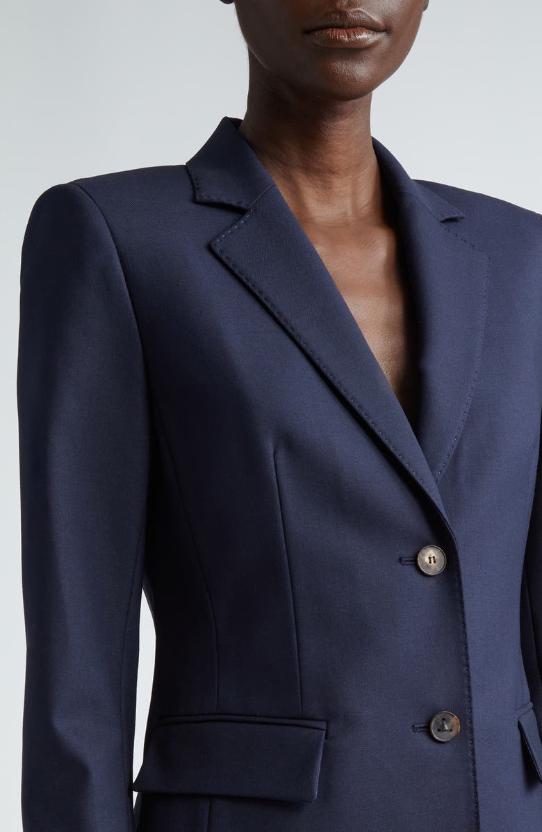 Lafayette 148 New York Fitted Stretch Wool Blazer, Alternate, color, Ink