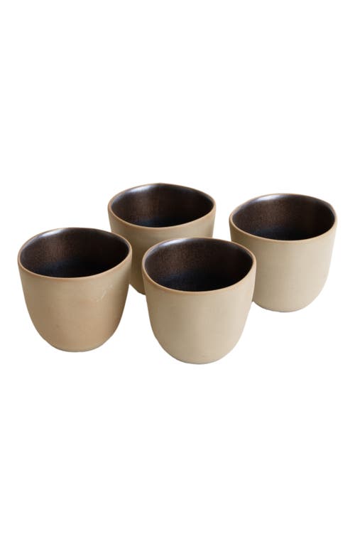 Lemieux Et Cie Akita Stoneware 4-piece Mug Set In Brown