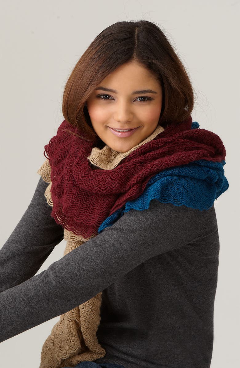 Frenchi <sup>®</sup> Ruffled Pointelle Scarf, Alternate, color, 