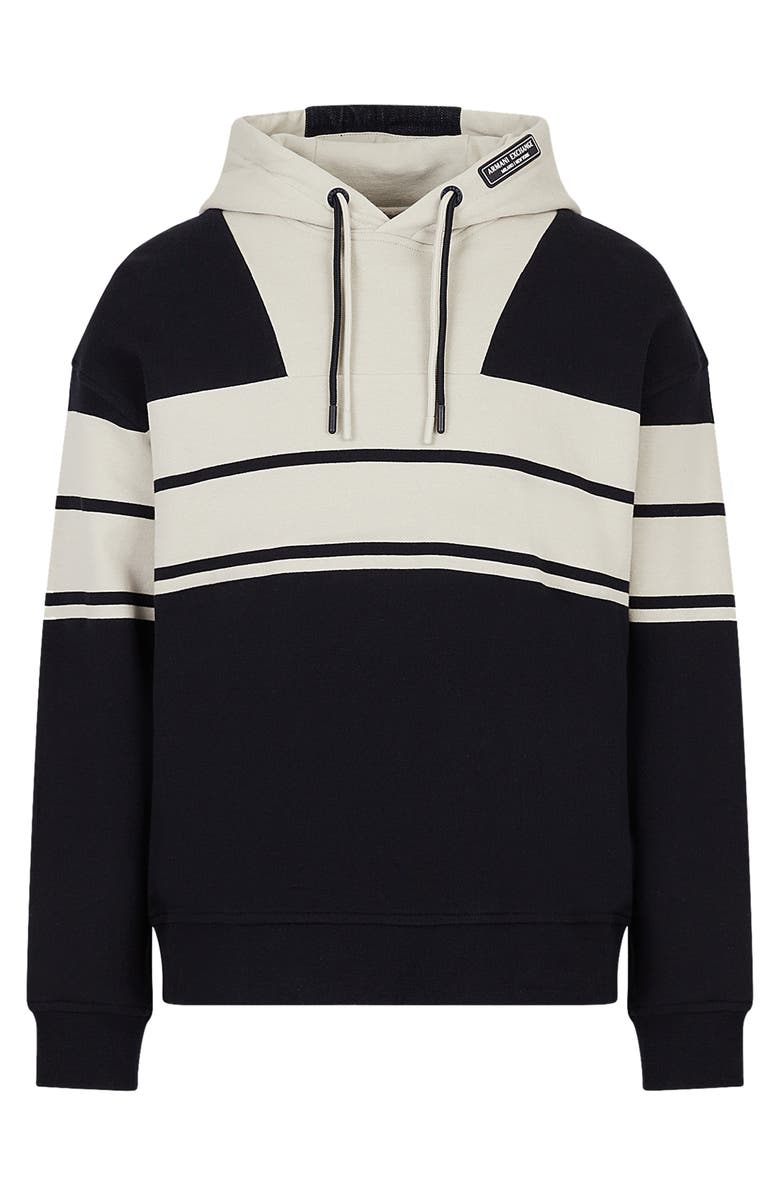 Armani Exchange Stripe Two-Tone Hoodie, Alternate, color,