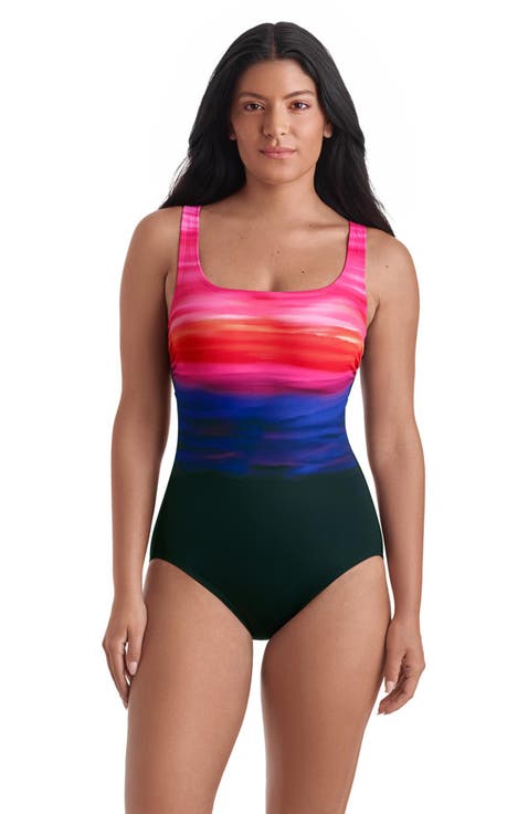 Scoopneck Tank Chlorine Resistant Adjustable One-Piece Swimsuit