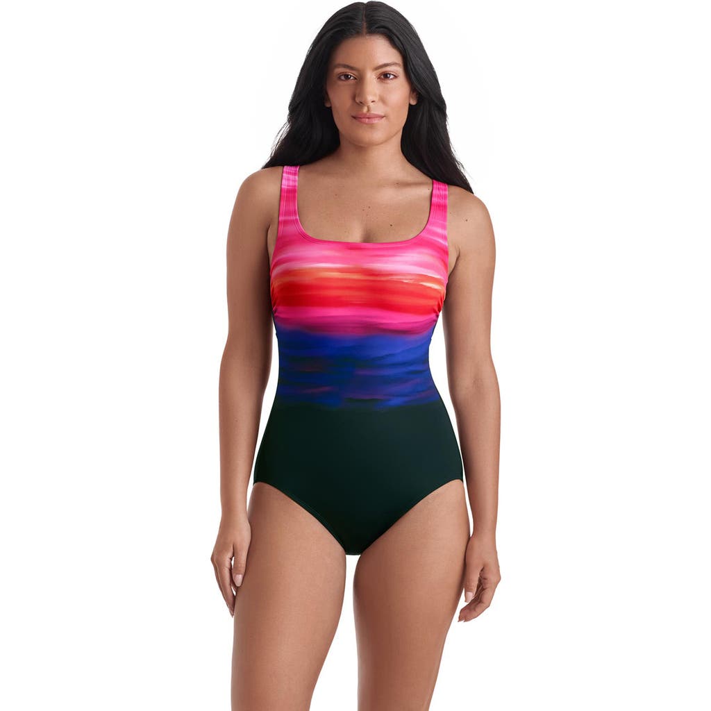 Shapesolver Sport Scoopneck Tank Chlorine Resistant Adjustable One-piece Swimsuit