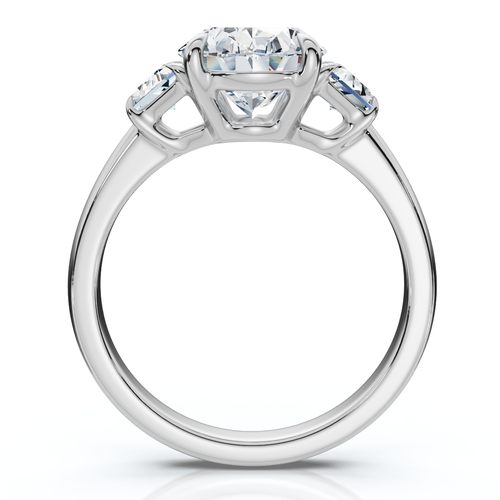 Bliss Diamond Certified 2.63ct Oval & Trapezoid Diamond Ring 14k Gold Or Platinum Lab Grown