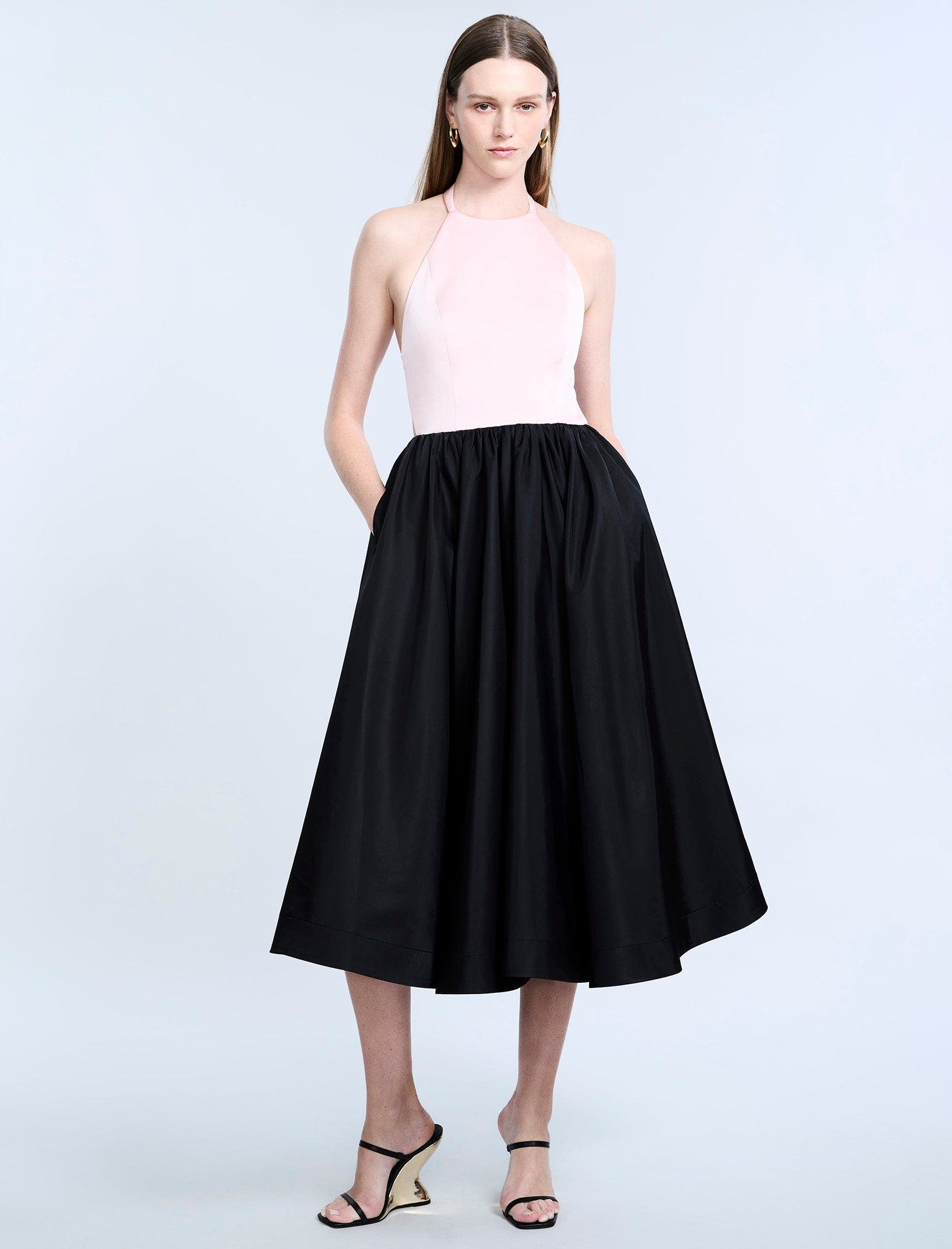 Halter Tea Length Dress