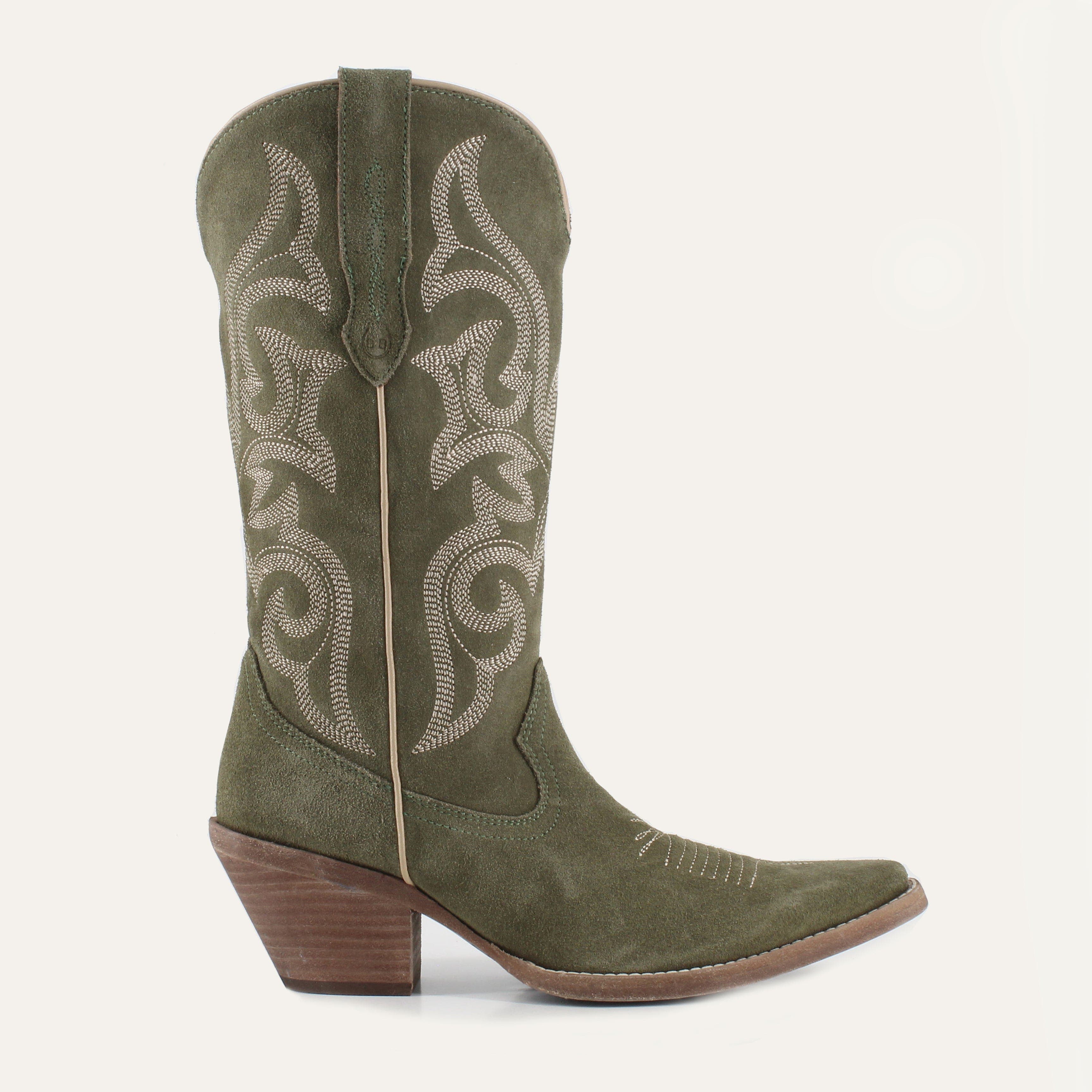 Buck & Brana Tessa Leather Boots, Main, color, Olive