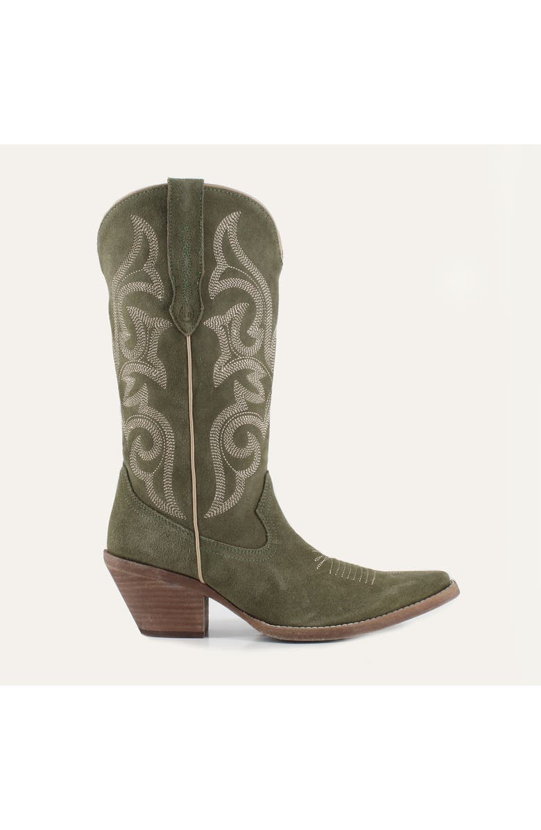 Buck & Brana Tessa Leather Boots, Main, color, Olive