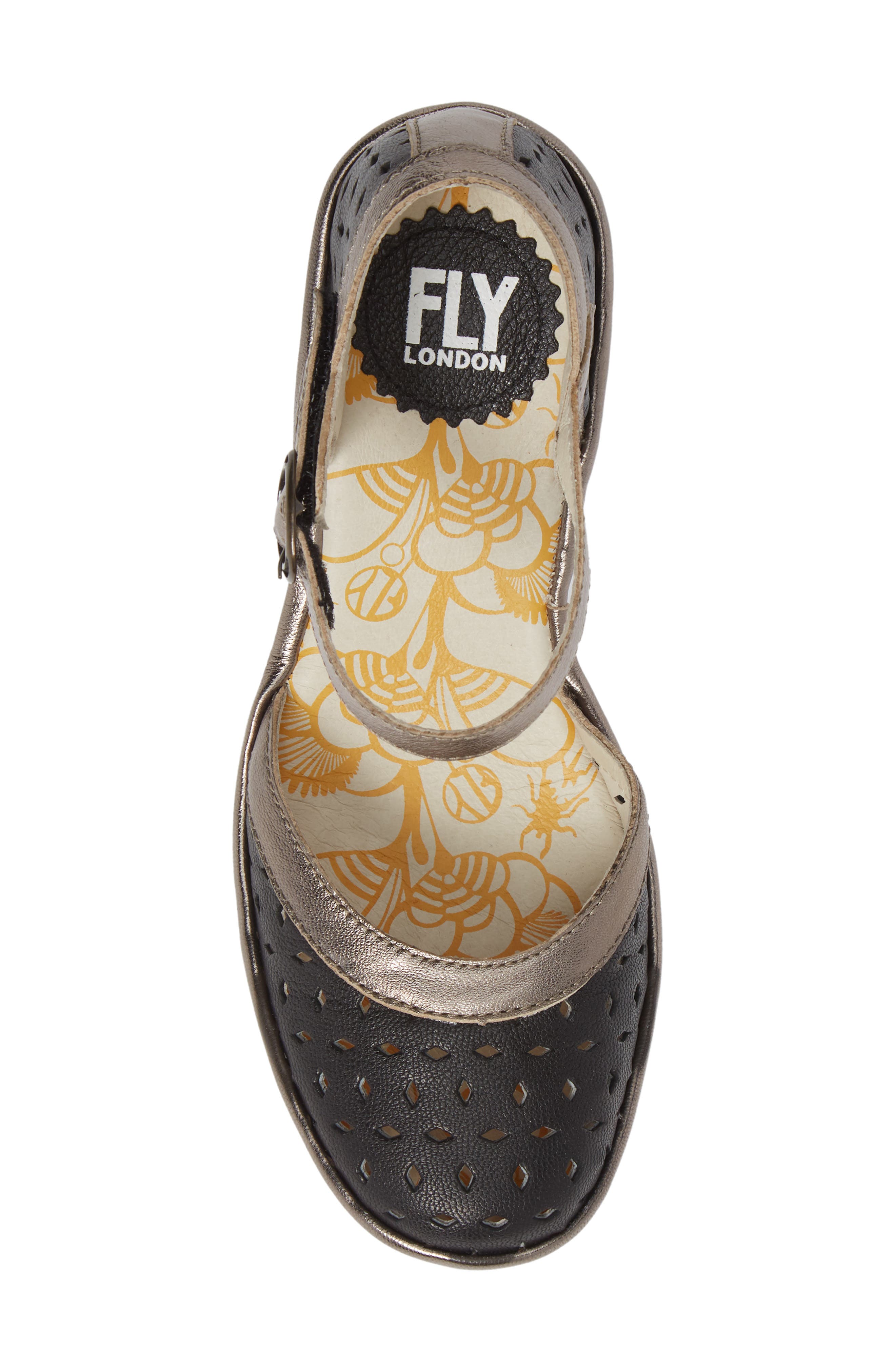 Yven Wedge, Alternate, color, BLACK/ BRONZE LEATHER