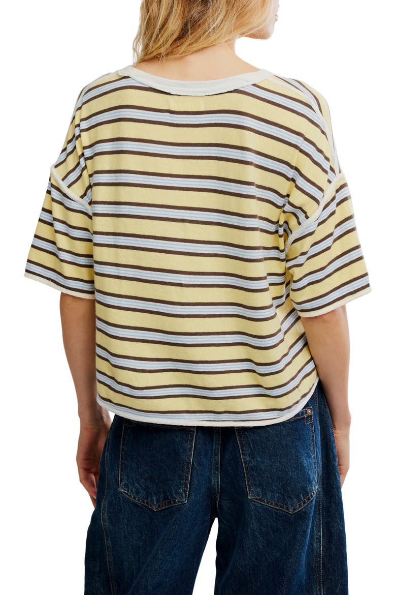 Clean Rugby Stripe Cotton Top, Alternate, color, YELLOW COMBO