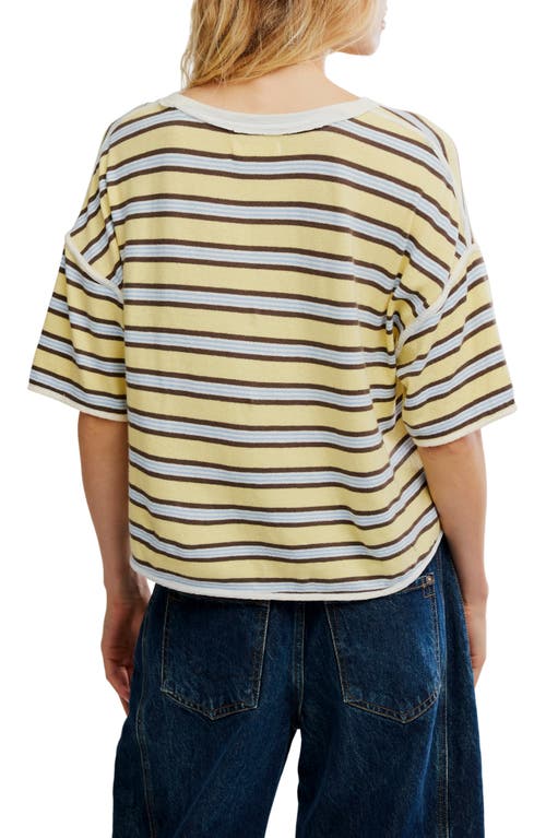 Free People Clean Rugby Stripe Cotton Top In Yellow