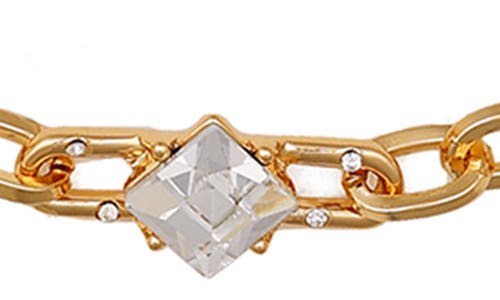 Vince Camuto Crystal Chain Necklace In Goldtone