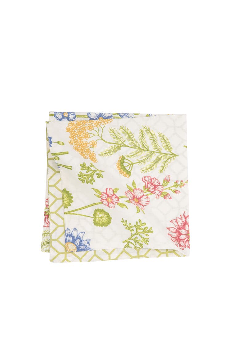Jeanette 100% Cotton Set of 6 Cloth Napkins, Alternate, color, Green