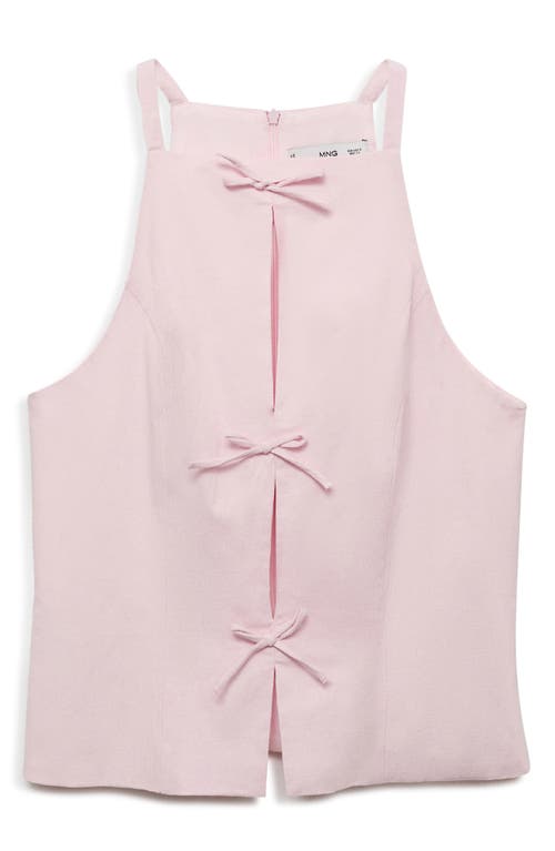 Mango Bow Front Sleeveless Top In Pink