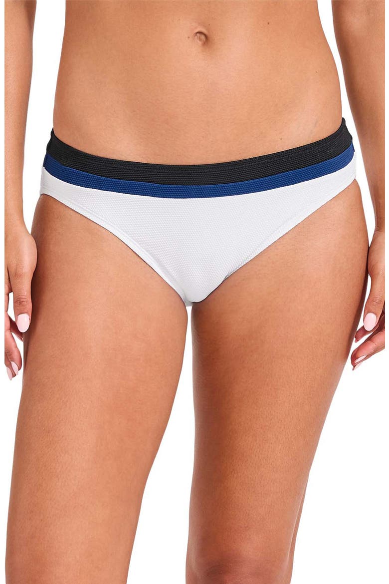 Island Cays Colorblock Hipster Swim Bottoms, Main, color, WHITE