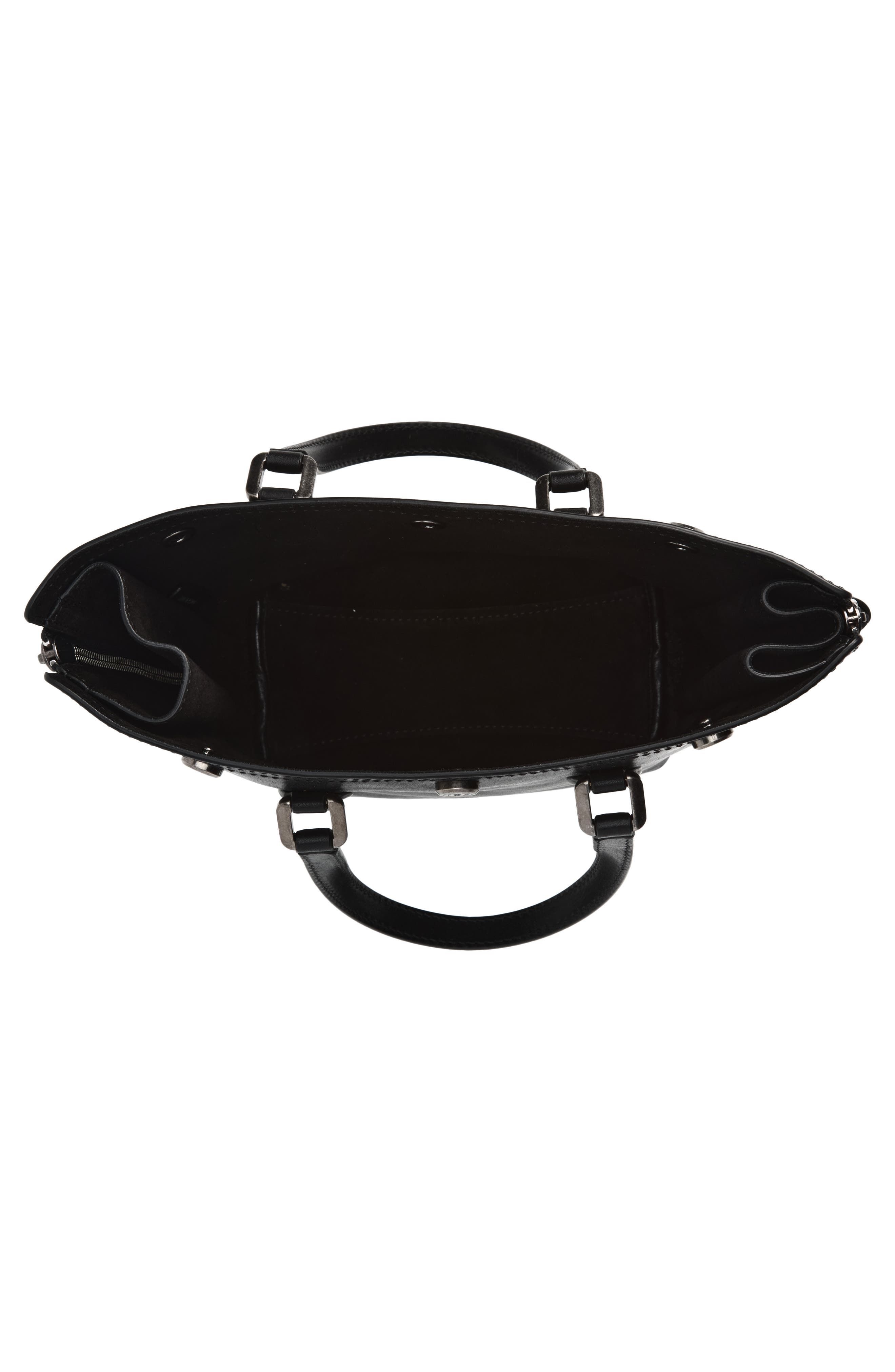 Dolce&Gabbana Leather Shopper, Alternate, color, Black