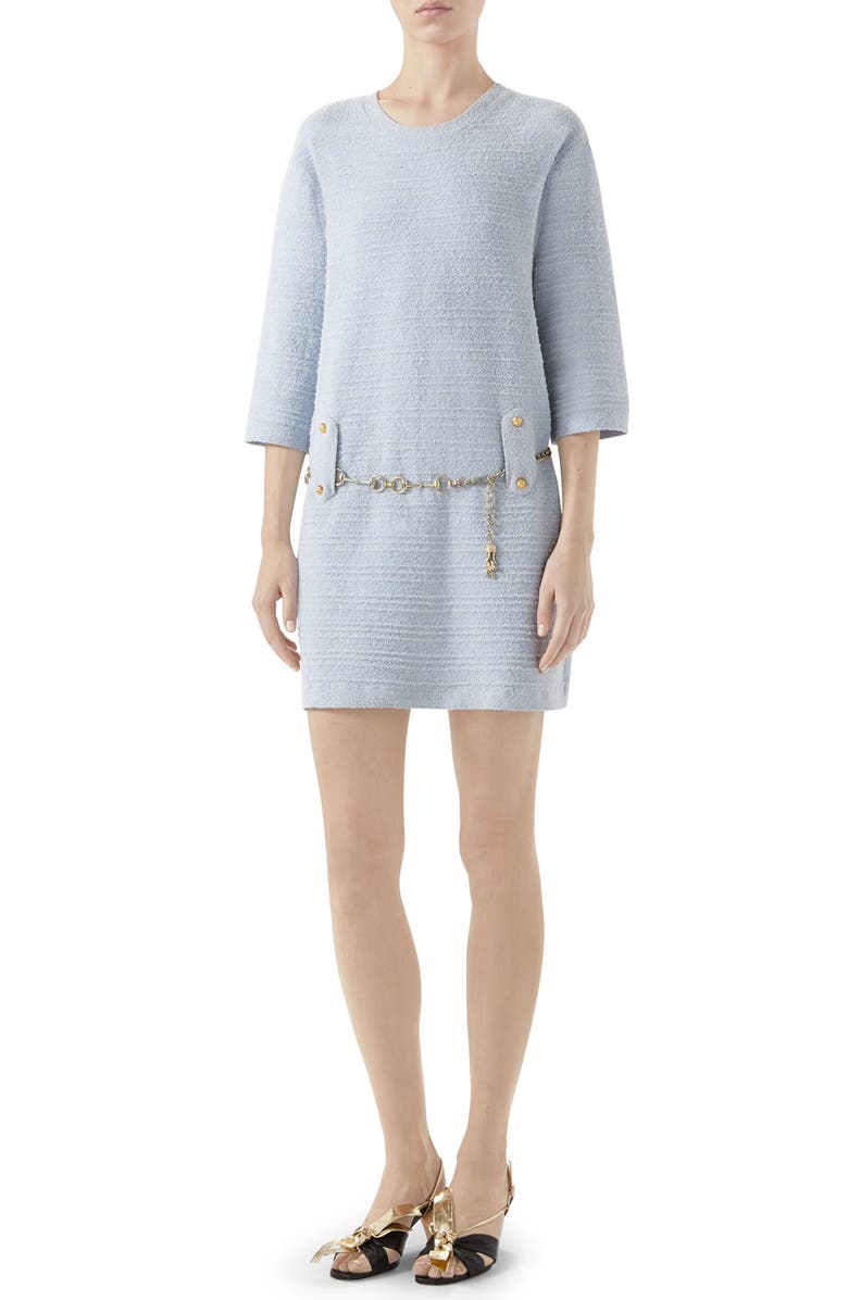 Gucci Belted Cotton Blend Sweater Dress, Main, color,