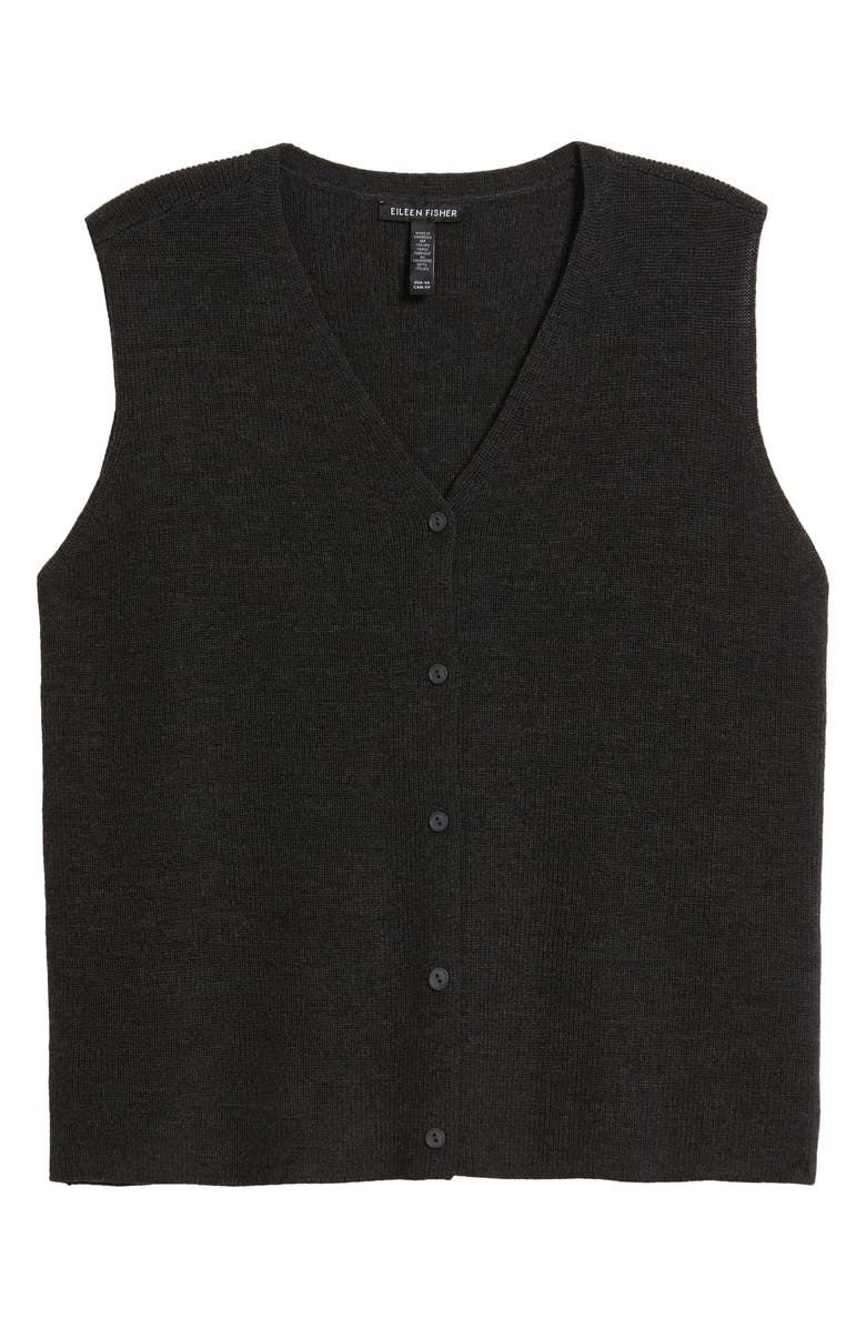Eileen Fisher Wool Vest, Alternate, color, Charcoal