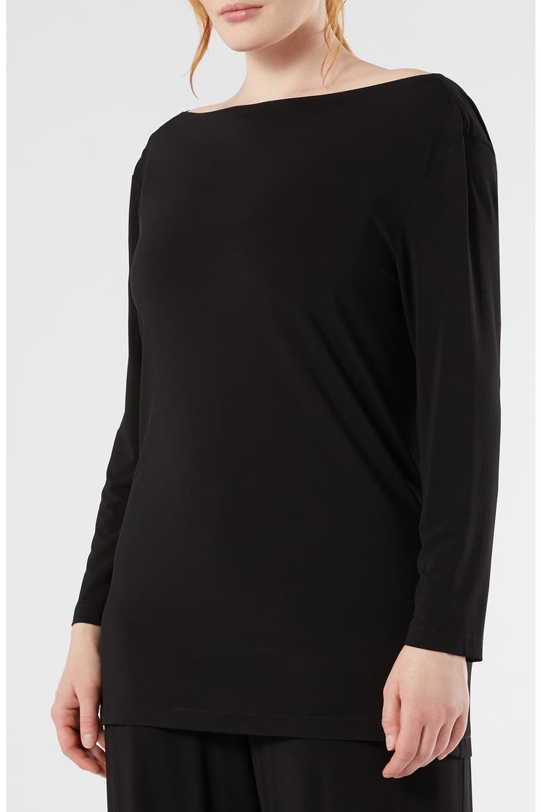 Npavidi Crepe Jersey T-Shirt, Main, color, BLACK
