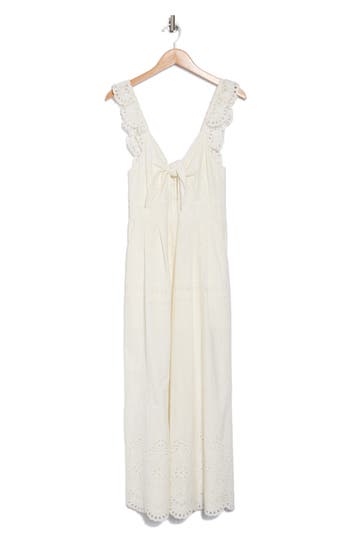 Alice And Olivia Alice + Olivia Rosina Eyelet Cutout Jumpsuit In Off White