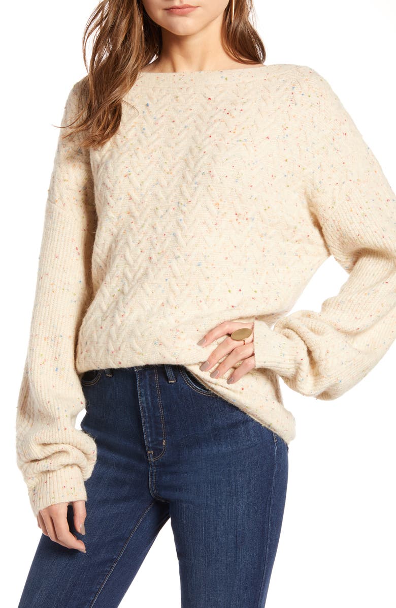 Treasure & Bond Cable Stitch Sweater, Main, color, 