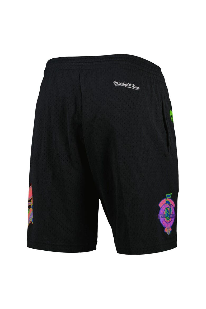 Men's Mitchell & Ness Black Charlotte Hornets Hardwood Classics Color Bomb Energy Shorts, Alternate, color, Black