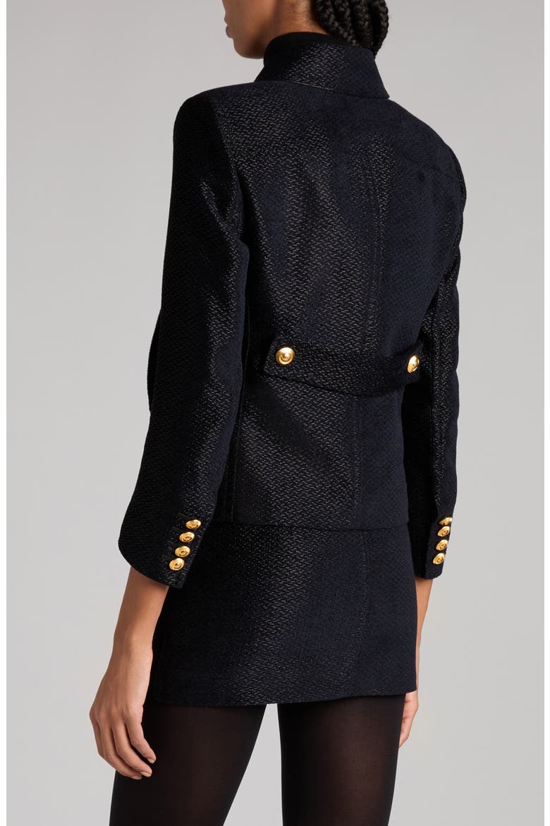 Double Breasted Bouclé Jacket, Alternate, color, COMBO BLACK/ BLUE