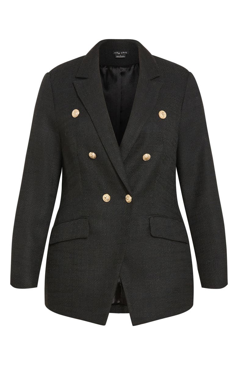 City Chic Elly Double Breasted Blazer, Alternate, color, 