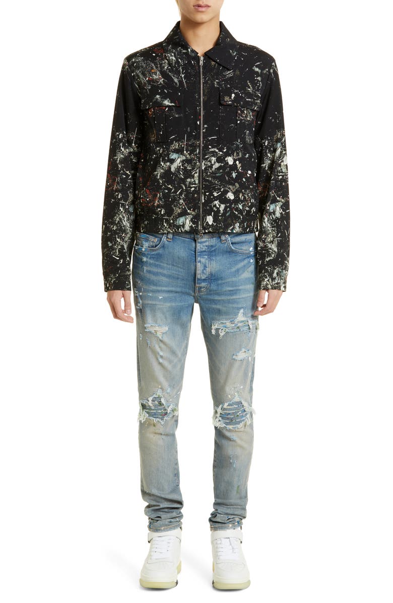 AMIRI Paint Splatter Wool Blend Jacket, Alternate, color, 