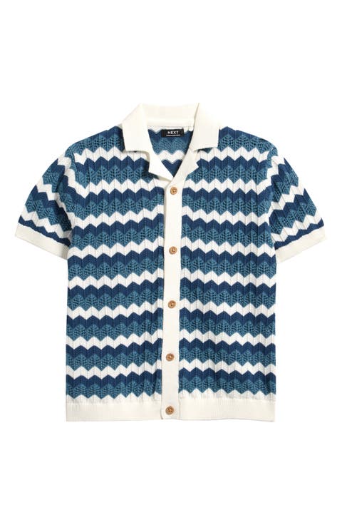 Kids' Zigzag Knit Button-Up Shirt (Toddler & Little Kid)