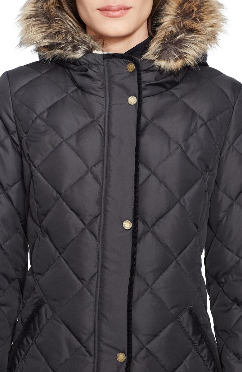 Lauren Ralph Lauren Faux Fur Trim Down & Feather Fill Parka, Alternate, color,