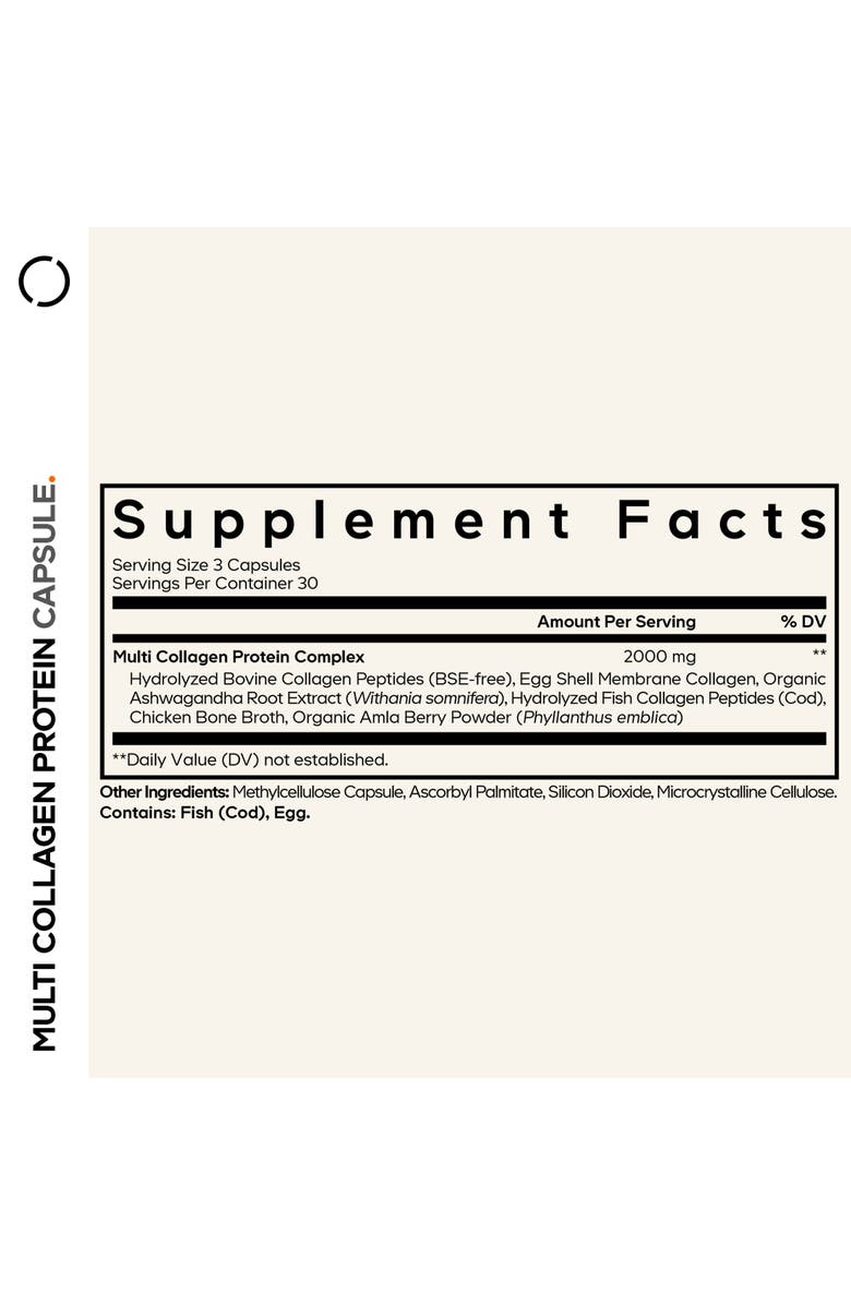 Codeage Multi Collagen Protein + Ashwagandha & Amla Berry Supplement, Alternate, color, White