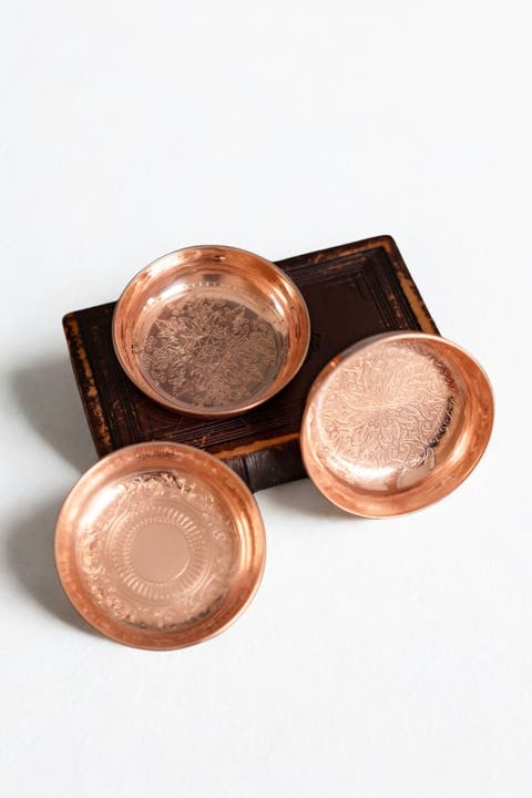Vintage Inspired Copper Ring Dish Set/3