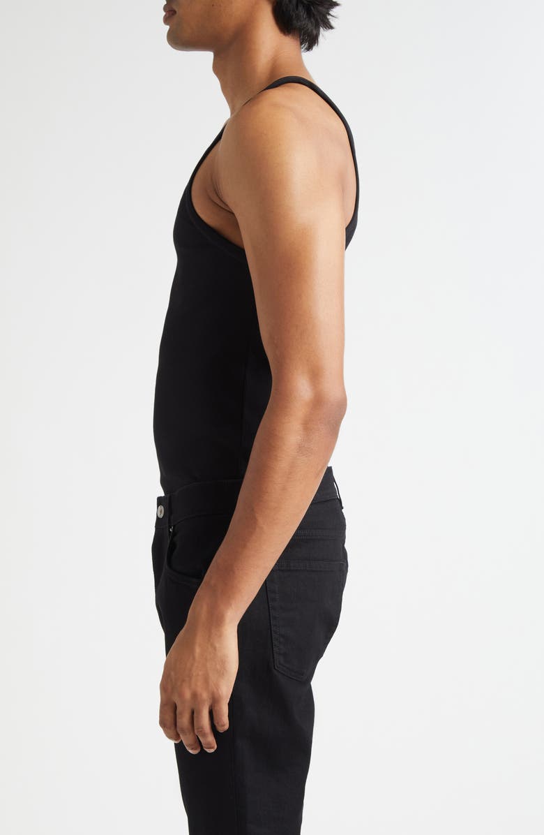 Dolce&Gabbana Embroidered Logo Rib Tank, Alternate, color, N0000 Nero