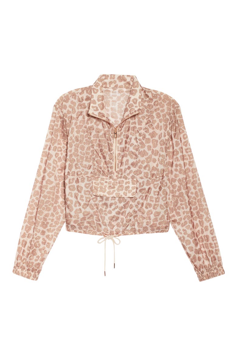 Leopard Print Sheer Half Zip Pullover, Alternate, color, DESERT LEOPARD