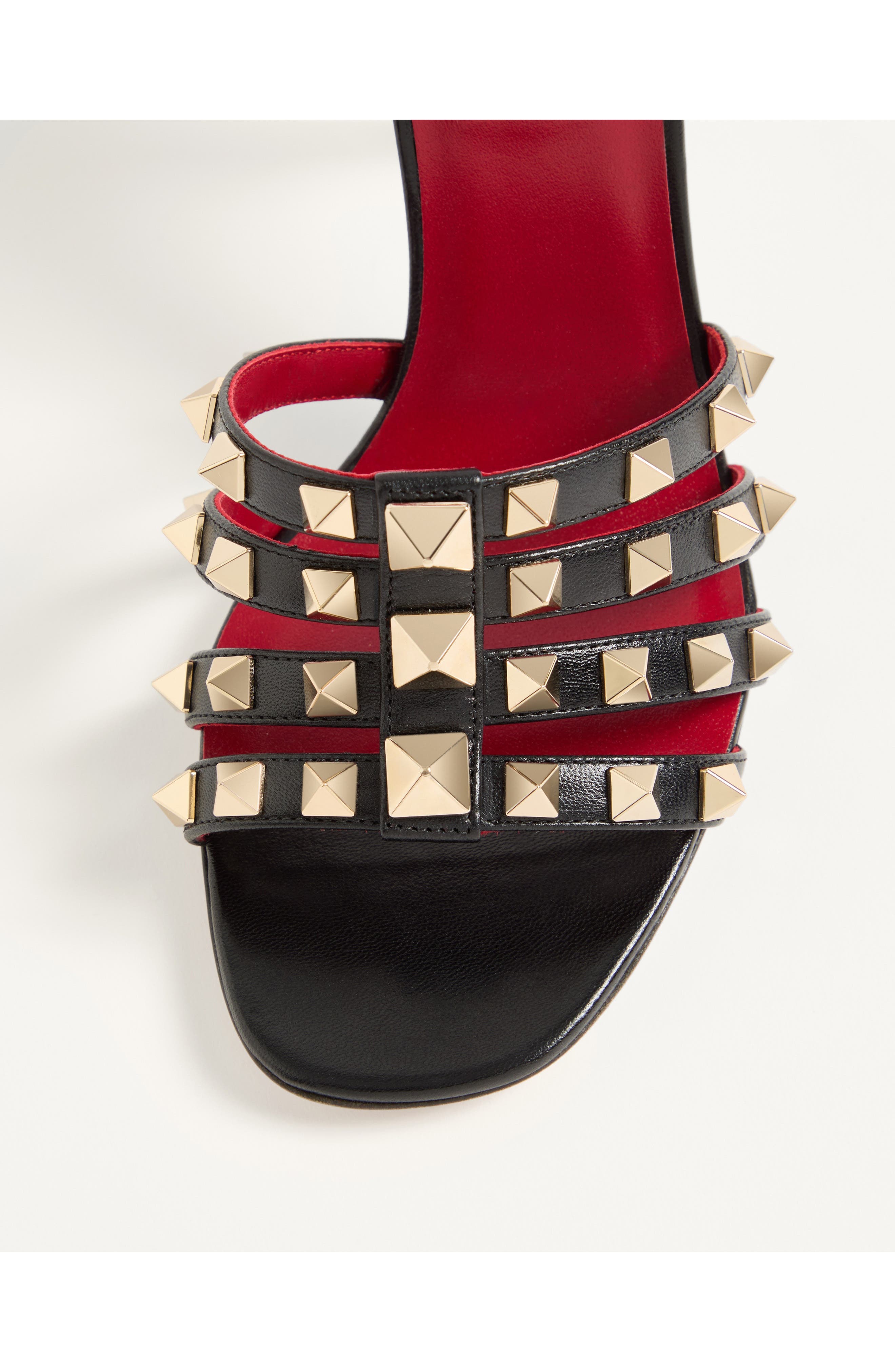 Valentino Rockstud Ankle Strap Sandal, Alternate, color, Black