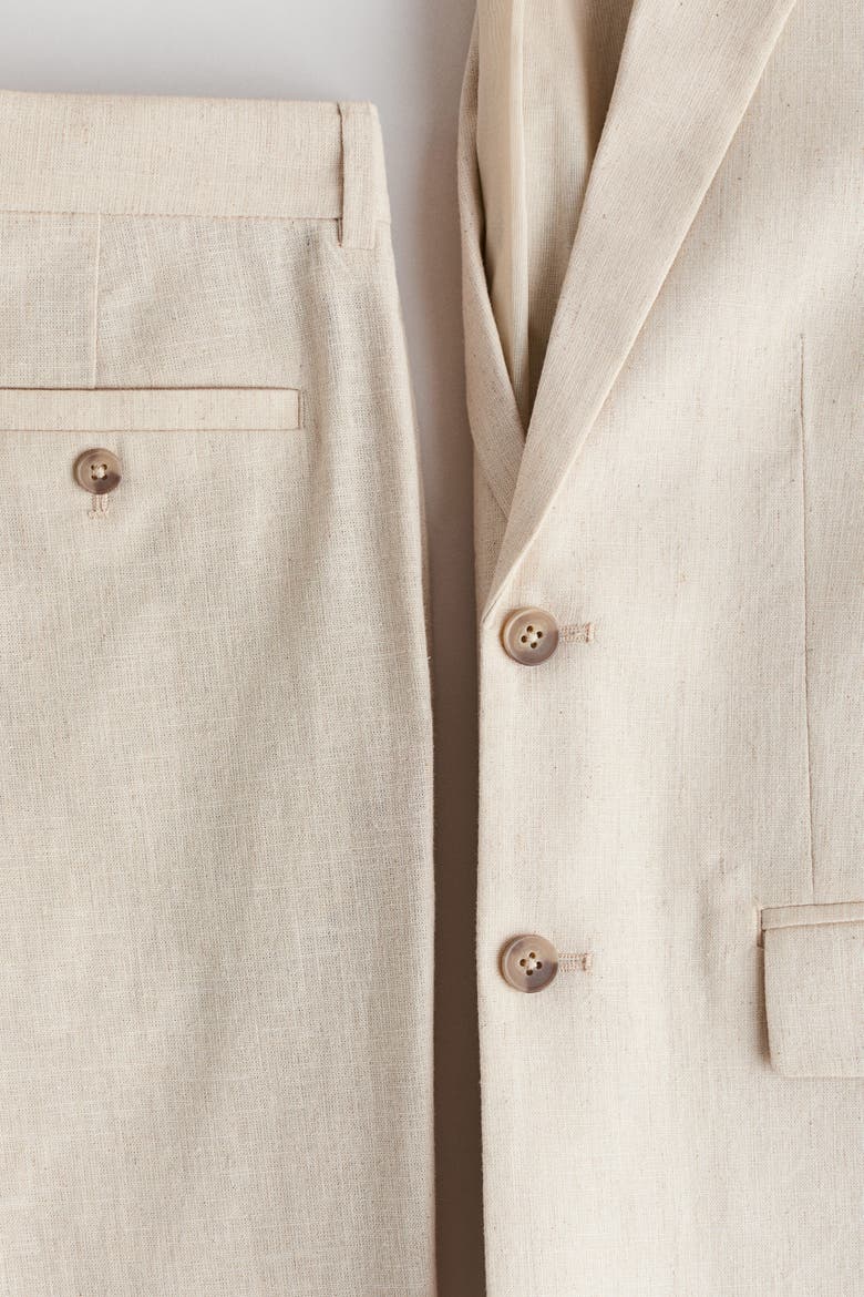 Linen-blend Suit, Alternate, color, Light beige