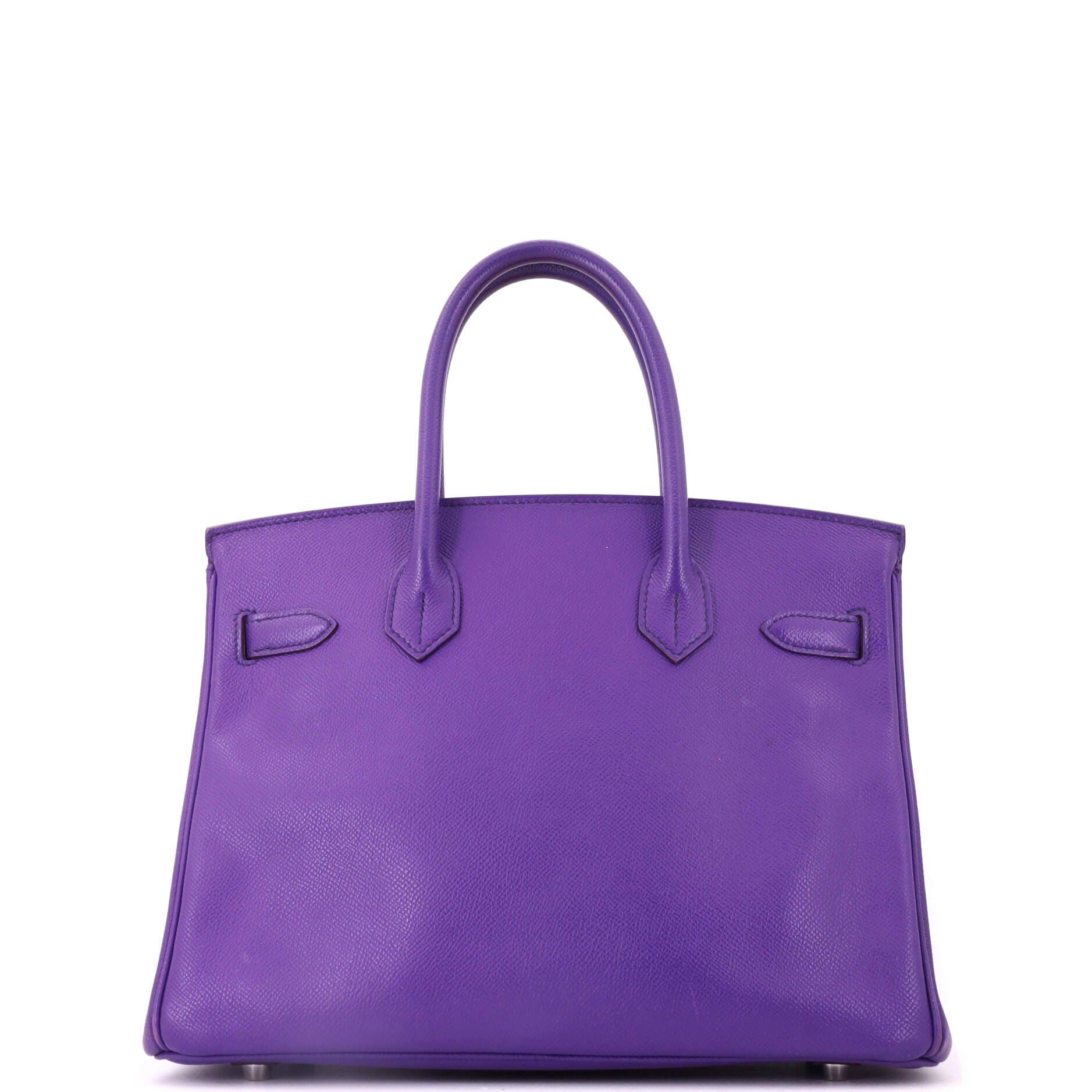 Birkin Handbag Purple Epsom with Palladium Hardware 30, Alternate, color, Red