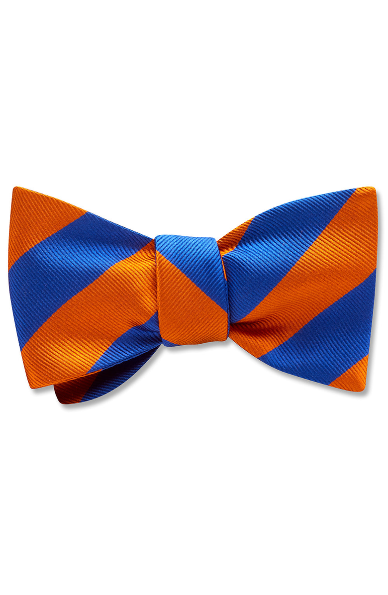 Beau Ties of Vermont Collegiate Blue and Orange Bow Tie, Main, color, Standard Self-Tie