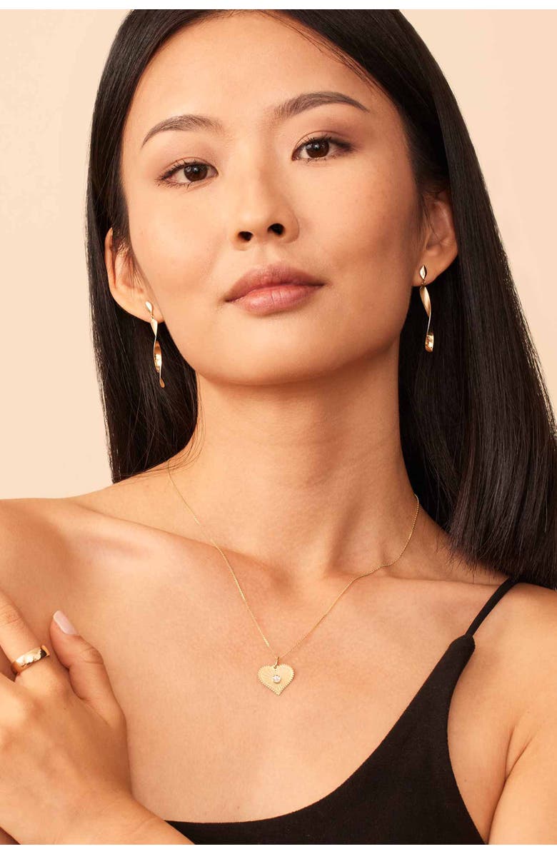 Oradina 14K Two Tone Gold Heartburst Pendant Charm, Alternate, color, 14K Two-Tone Gold