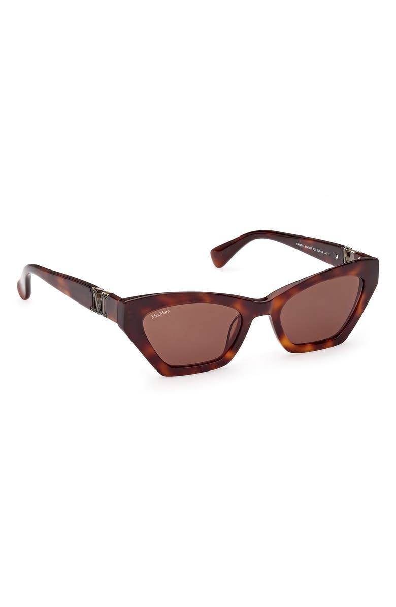Max Mara 52mm Cat Eye Sunglasses, Alternate, color, Dark Havana / Brown