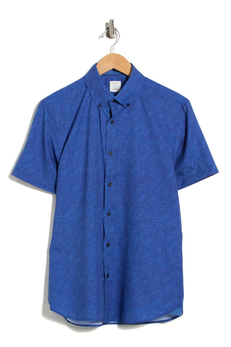 Short Sleeve Woven Shirt, Alternate, color, NAVY