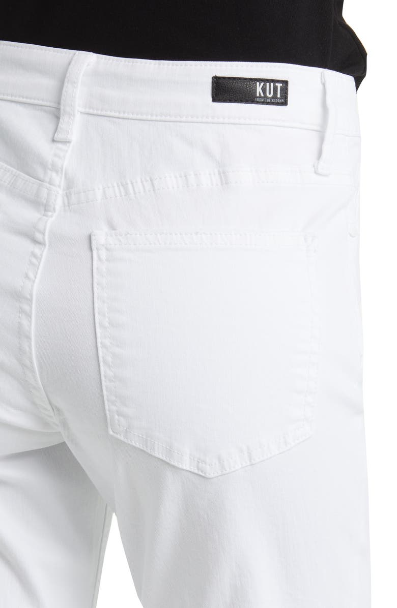KUT from the Kloth Rachael Fab Ab High Waist Raw Hem Mom Jeans, Alternate, color, Optic White