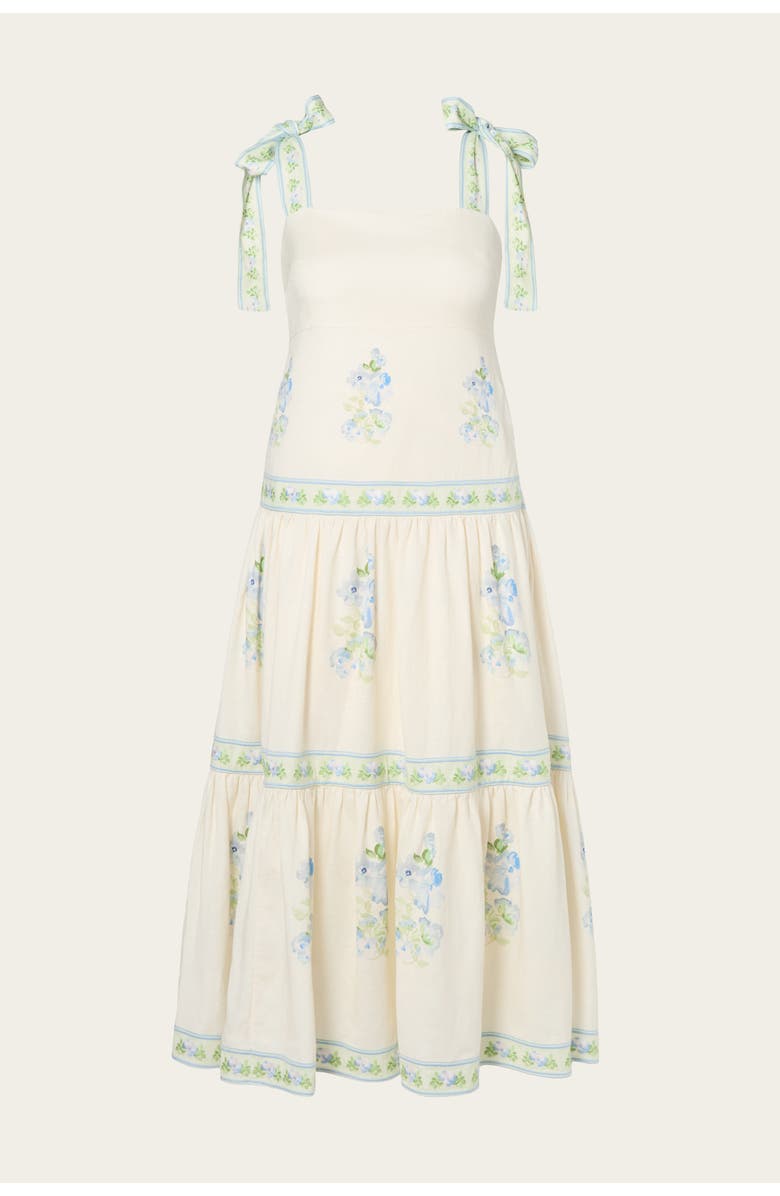 Malina Stefania Midi Dress, Alternate, color, Pastel Floral Vanilla
