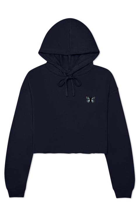 Butterfly Cropped Hoodie