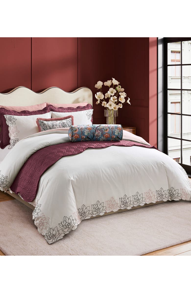 Ted Baker Magnolia Embroidered Duvet Cover & Pillow Shams Set, Alternate, color,