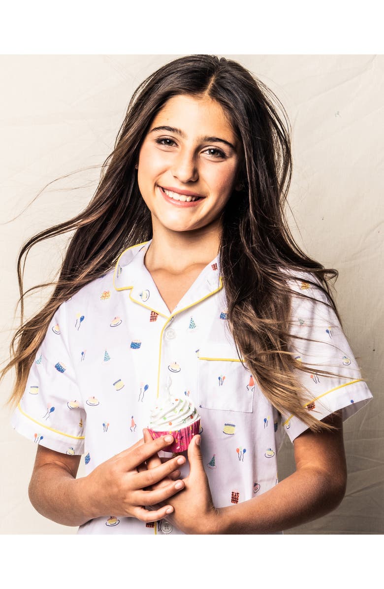 Petite Plume Kids' Birthday Wishes Short Two-Piece Pajamas, Alternate, color, White
