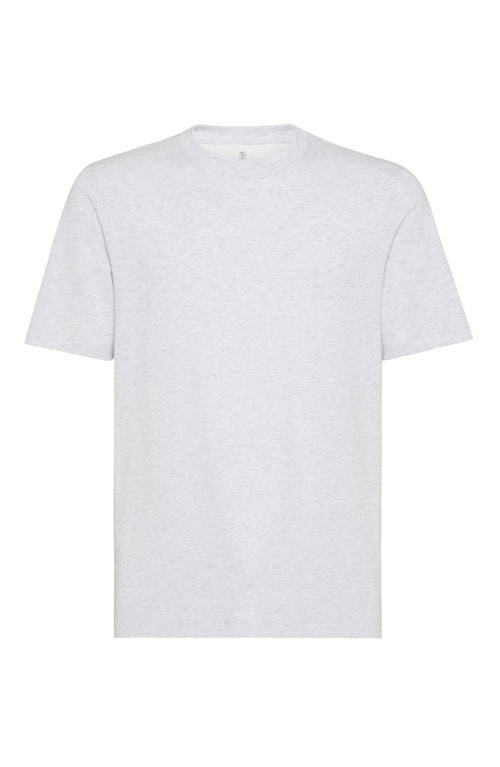Brunello Cucinelli Crew-neck T-shirt In Pearl