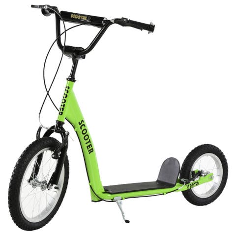 Youth Kick Scooter with Adjustable Handlebar, Dual Brakes, Inflatable Wheels