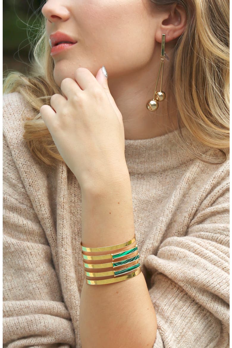 Malachite Cuff, Alternate, color, GOLD
