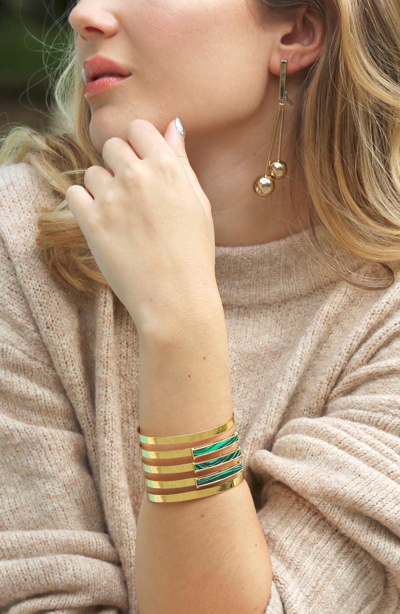 Ben-Amun Malachite Cuff, Alternate, color, 