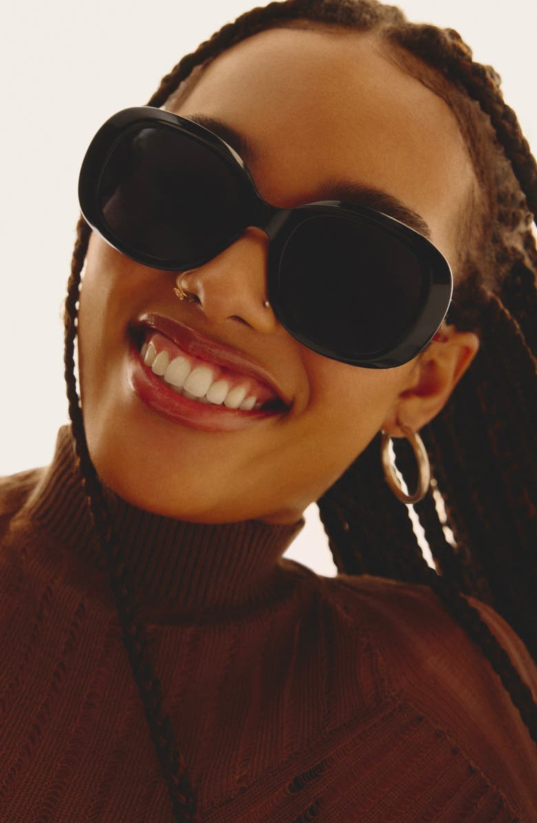 QUAY Impromptu 52mm Round Sunglasses, Alternate, color, Black/ Smoke